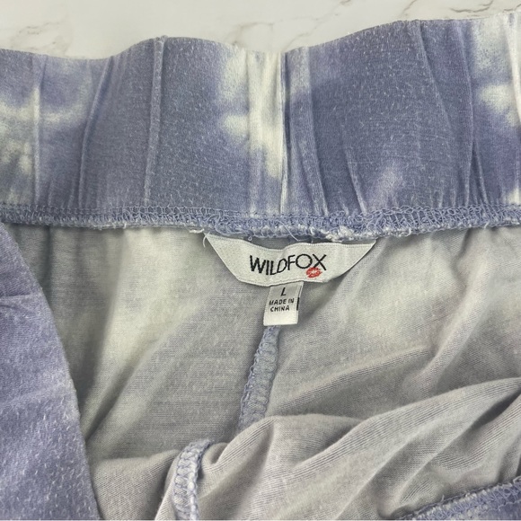 Wildfox Tie Dye Pajama Shorts Drawstring Soft Blue Large - Picture 3 of 3